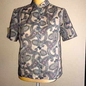 VINTAGE ILGWU DEVON MULTICOLOR BLOUSE SIZE 10